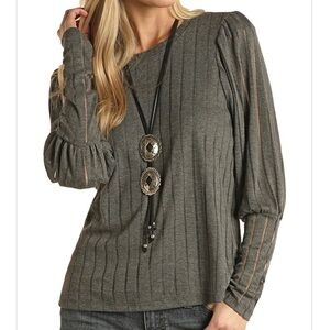 Panhandle Puff Sleeve Knit Top